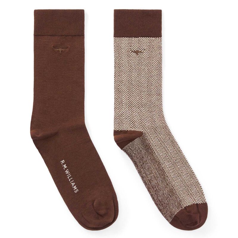 R.M. Williams Nelson Herringbone Sock 2 Pack image number 1